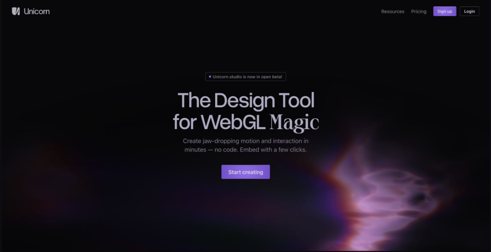 Unicorn Studio preview