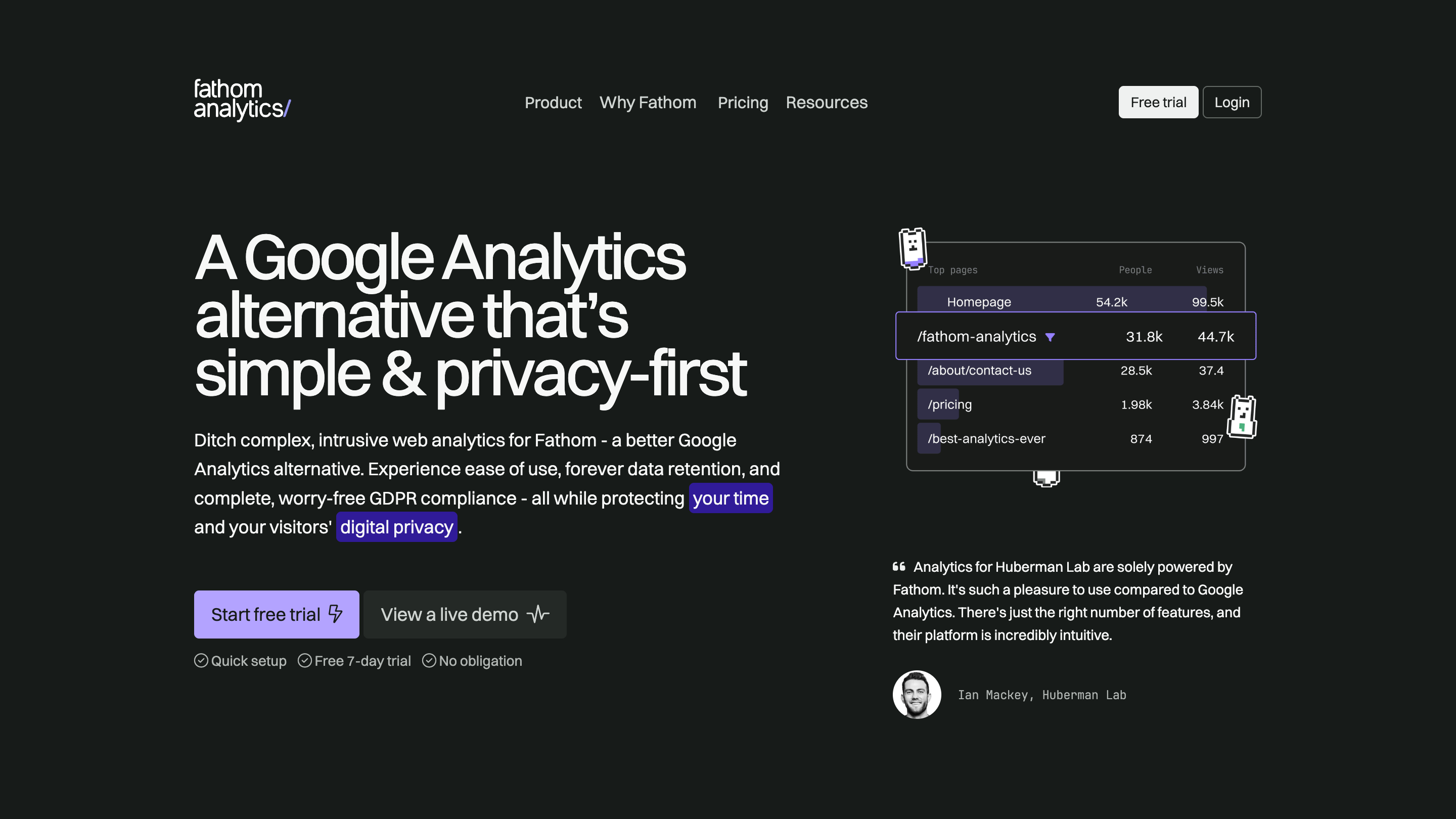 Fathom Analytics preview